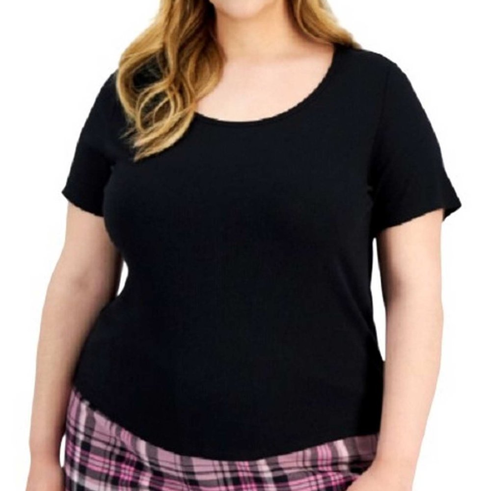 JENNI Ribbed Short-Sleeve Top 3X (1123)